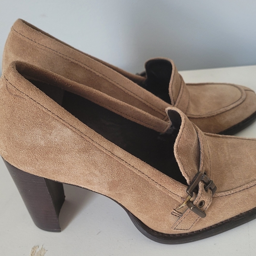 Enzo Angiolini Vintage Taupe Suede Heeled/Pumps Classic Preppy Size 7.5 - Picture 5 of 7